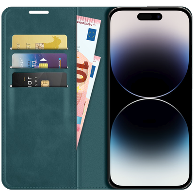 Cazy Wallet Magnetic Hoesje geschikt voor iPhone 14 Pro - Groen