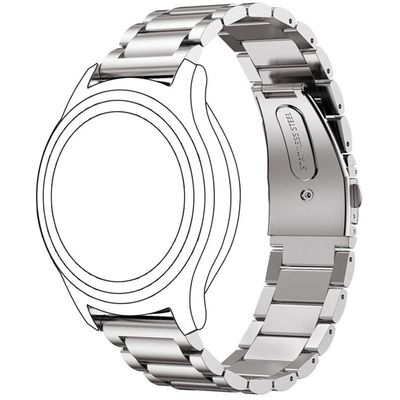 Cazy Huawei Watch 3 Elite 46mm Metalen Bandje - Zilver