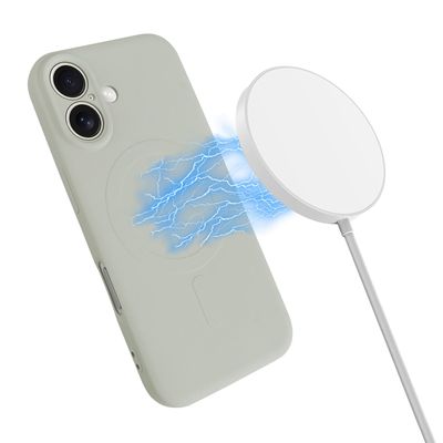 Cazy Soft Color TPU Hoesje geschikt voor iPhone 16 - met Magnetische Ring - geschikt voor Magsafe - Ivory