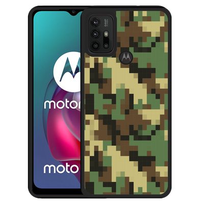 Cazy Hardcase hoesje geschikt voor Motorola Moto G10 - Pixel Camouflage
