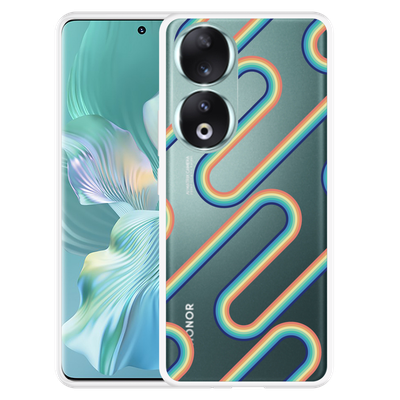 Cazy Hoesje geschikt voor Honor 90 Retro Regenboog II