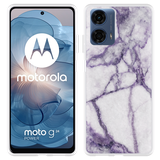 Hoesje geschikt voor Motorola Moto G04/G04s/G24/G24 Power Wit Paars Marmer