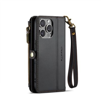 Caseme Case iPhone 16 Pro - Crossbody Wallet Case - Black