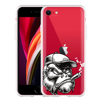 Cazy Hoesje geschikt voor iPhone SE 2020 - Gorilla Head