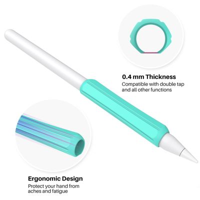 Stoyobe Stylus Grip Sleeve  - Geschikt voor Apple Pencil Gen 1/2 - Wit / Blauw / Groen - 3 stuks