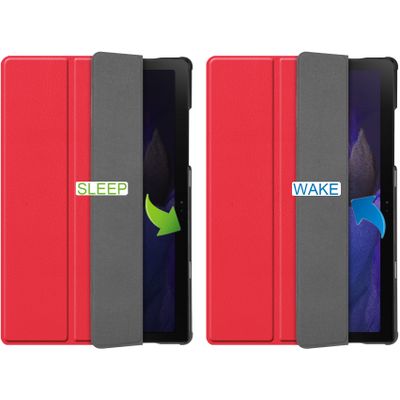 Cazy TriFold Hoes met Auto Slaap/Wake geschikt voor Samsung Galaxy Tab A8 - Rood