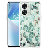 Hoesje geschikt voor OnePlus Nord 2T - Groen Hexagon Marmer