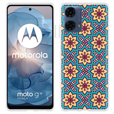 Cazy Hoesje geschikt voor Motorola Moto G04/G04s/G24/G24 Power Mandala Hippie II