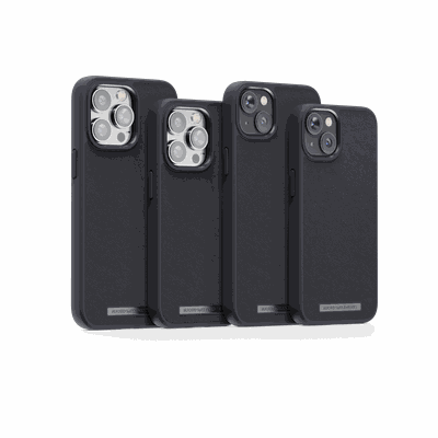 Njord Collections Lederen Hoesje geschikt voor iPhone 14 Pro- Genuine Leather - 2M Valbescherming - Zwart