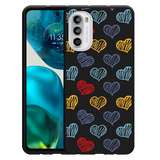Hoesje Zwart geschikt voor Motorola Moto G52 - Doodle hearts