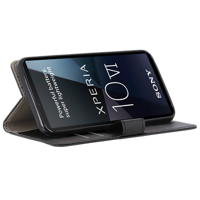 Cazy Hoesje geschikt voor Sony Xperia 10 VI - Bookcase Classic met Pasjeshouder - Zwart