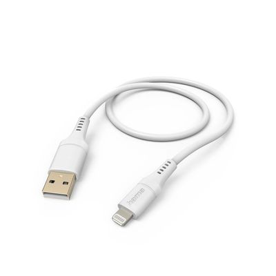 Hama Silicone USB-A naar Lightning Kabel - MFI gecertificeerd - 150cm - Wit