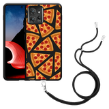 Hoesje met koord Zwart geschikt voor Motorola ThinkPhone Pizza Party
