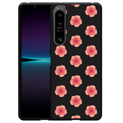 Cazy Hoesje Zwart geschikt voor Sony Xperia 1 IV - Hawaiiaanse Bloem II