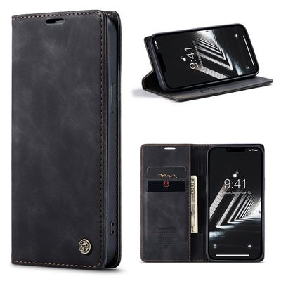 Caseme Case iPhone 15 - Retro Wallet Case - Black