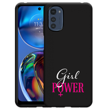 Hoesje Zwart geschikt voor Motorola Moto E32 - Girl Power