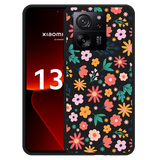 Hoesje Zwart geschikt voor Xiaomi 13T/13T Pro Always have flowers
