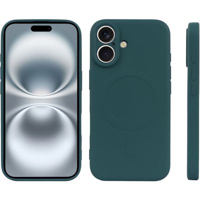 Cazy Soft Color TPU Hoesje geschikt voor iPhone 16 - met Magnetische Ring - geschikt voor Magsafe - Groen