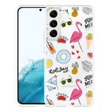 Hoesje geschikt voor Samsung Galaxy S22 - Summer Flamingo
