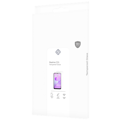 Cazy Tempered Glass Screen Protector geschikt voor Realme C31 - Transparant