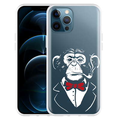 Cazy Hoesje geschikt voor iPhone 12 Pro Max - Smoking Chimp