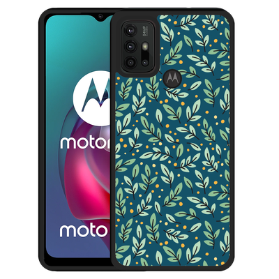 Cazy Hardcase hoesje geschikt voor Motorola Moto G10 - Blaadjespatroon