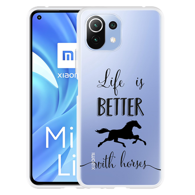 Cazy Hoesje geschikt voor Xiaomi Mi 11 Lite - Life is Better with Horses