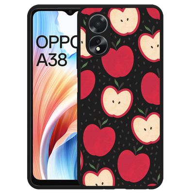 Cazy Hoesje Zwart geschikt voor Oppo A38 Appels