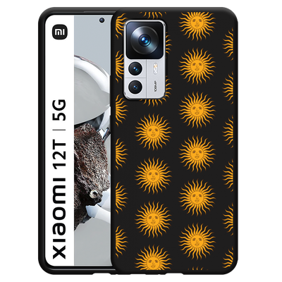 Cazy Hoesje Zwart geschikt voor Xiaomi 12T/12T Pro - Vintage Zonnetjes
