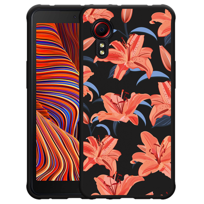 Cazy Hoesje Zwart geschikt voor Samsung Galaxy Xcover 5 - Flowers