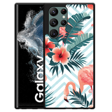 Hardcase hoesje geschikt voor Samsung Galaxy S22 Ultra - Flamingo Flowers