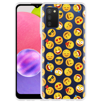 Cazy Hoesje geschikt voor Samsung Galaxy A03s - Emoji