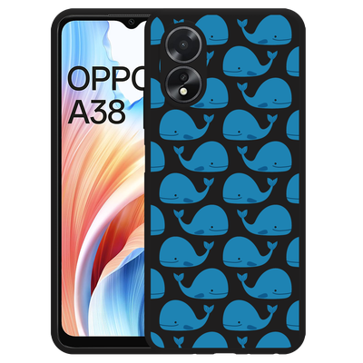 Cazy Hoesje Zwart geschikt voor Oppo A38 Whales