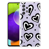 Hoesje geschikt voor Samsung Galaxy A52 5G - Watercolor Hearts