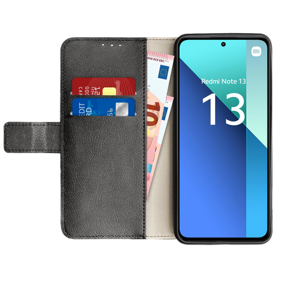 Cazy Wallet Classic Hoesje geschikt voor Xiaomi Redmi Note 13 4G - Zwart