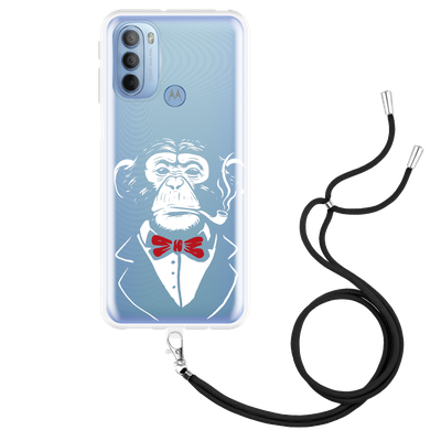 Cazy Hoesje met Koord geschikt voor Motorola Moto G41 - Smoking Chimp