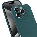 Soft Color TPU Hoesje geschikt voor iPhone 16 Pro - met Magnetische Ring - geschikt voor Magsafe - Groen