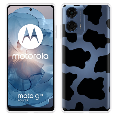 Cazy Hoesje geschikt voor Motorola Moto G04/G04s/G24/G24 Power Koeienvlekken