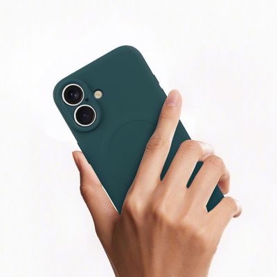 Cazy Soft Color TPU Hoesje geschikt voor iPhone 16 - met Magnetische Ring - geschikt voor Magsafe - Groen