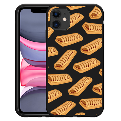 Cazy Hoesje Zwart geschikt voor iPhone 11 Frikandelbroodjes
