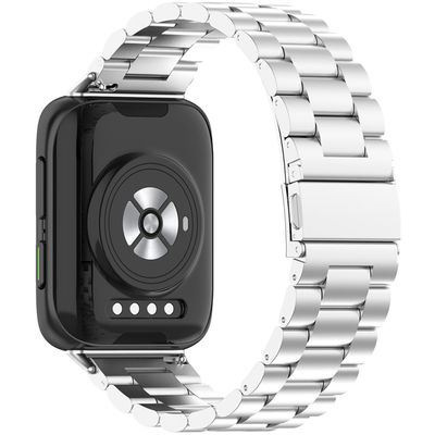 Cazy Oppo Watch 2 42mm Bandje - Metalen Watchband - Zilver