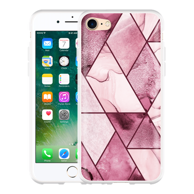 Cazy Hoesje geschikt voor iPhone 7 - Roze Marmer Mix