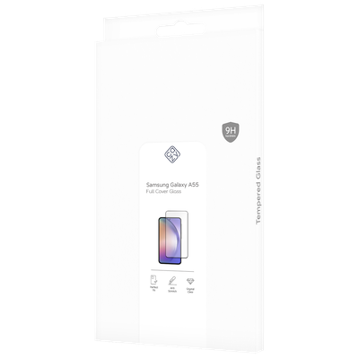 Cazy Full Cover Glass Screen Protector geschikt voor Samsung Galaxy A55 - Zwart