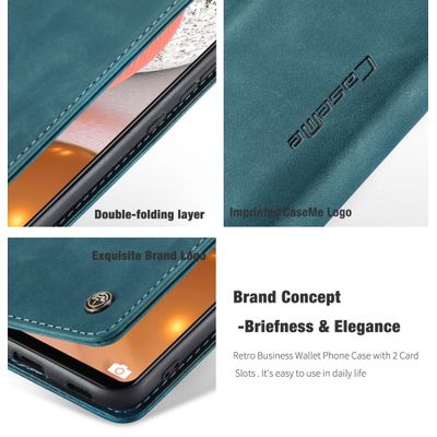 CASEME Samsung Galaxy A72 5G Retro Wallet Case - Blauw