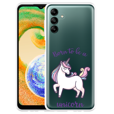 Cazy Hoesje geschikt voor Samsung Galaxy A04s - Born to be a Unicorn