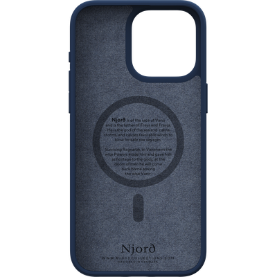 Njord Collections Salmon Leather Case iPhone 15 Pro Max Case (Blue) NA54SL01