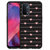 Hoesje Zwart geschikt voor Oppo A74 5G - Pink Love