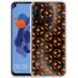 Cazy Hoesje geschikt voor Huawei P20 Lite 2019 - Orange Soccer Balls
