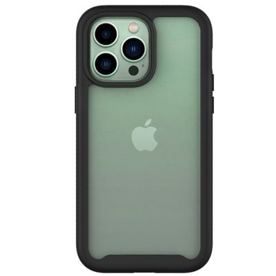 Cazy Hoesje geschikt voor iPhone 14 Pro - Hoesje met ingebouwde screenprotector - Zwart