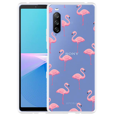 Cazy Hoesje geschikt voor Sony Xperia 10 III - Flamingo